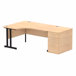 Dynamic Impulse W1600 x D1200 x H730mm Left Hand Crescent Desk Cantile