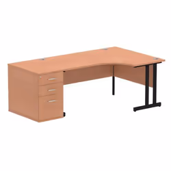 Dynamic Impulse W1600 x D1200 x H730mm Right Hand Crescent Desk Cantil
