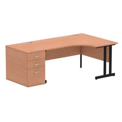 Dynamic Impulse W1600 x D1200 x H730mm Right Hand Crescent Desk Cantil