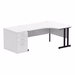 Dynamic Impulse W1600 x D1200 x H730mm Right Hand Crescent Desk Cantil