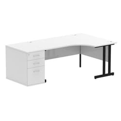 Dynamic Impulse W1600 x D1200 x H730mm Right Hand Crescent Desk Cantil