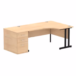 Dynamic Impulse W1600 x D1200 x H730mm Right Hand Crescent Desk Cantil