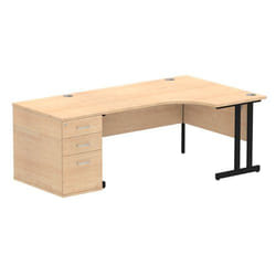 Dynamic Impulse W1600 x D1200 x H730mm Right Hand Crescent Desk Cantil