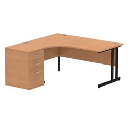 Dynamic Impulse W1600 x D1200 x H730mm Left Hand Crescent Desk Cantile
