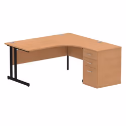 Dynamic Impulse W1600 x D1200 x H730mm Right Hand Crescent Desk Cantil