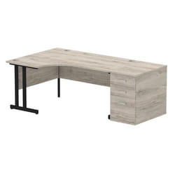 Dynamic Impulse W1600 x D1200 x H730mm Left Hand Crescent Desk Cantile