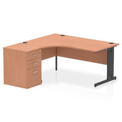 Dynamic Impulse W1600 x D1200 x H730mm Left Hand Crescent Desk Cable M