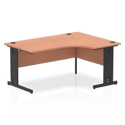 Dynamic Impulse Right Crescent Office Desk W1600 x D1200 x H730mm Cabl