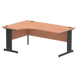Dynamic Impulse Left Crescent Office Desk W1800 x D1200 x H730mm Cable