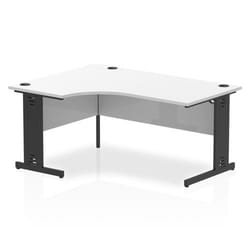 Dynamic Impulse Left Crescent Office Desk W1600 x D1200 x H730mm Cable