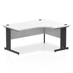 Dynamic Impulse Right Crescent Office Desk W1600 x D1200 x H730mm Cabl