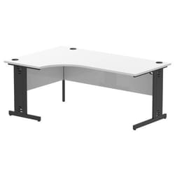 Dynamic Impulse Left Crescent Office Desk W1800 x D1200 x H730mm Cable