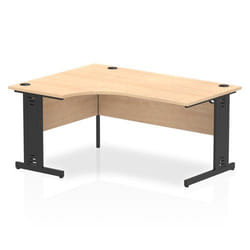 Dynamic Impulse Left Crescent Office Desk W1600 x D1200 x H730mm Cable