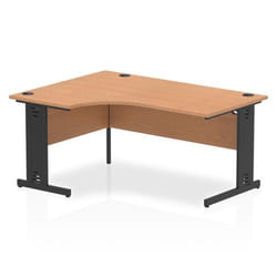Dynamic Impulse Left Crescent Office Desk W1600 x D1200 x H730mm Cable