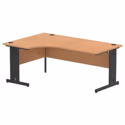 Dynamic Impulse Left Crescent Office Desk W1800 x D1200 x H730mm Cable