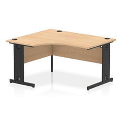 Dynamic Impulse Left Crescent Office Desk W1400 x D1200 x H730mm Cable