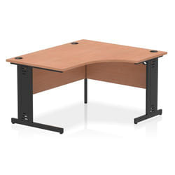 Dynamic Impulse Right Crescent Office Desk W1400 x D1200 x H730mm Cabl
