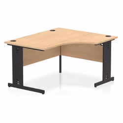 Dynamic Impulse Right Crescent Office Desk W1400 x D1200 x H730mm Cabl