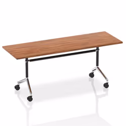Dynamic Impulse 1800mm Flip Top Rectangular Table Walnut Finish Silver