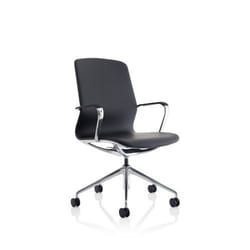Dynamic Lucia Medium Back Black Vegan Leather Upholstery Executive Off