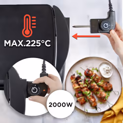 Duronic GP20 Teppanyaki Grill Electric BBQ Grill Indoor BBQ Grilling for Party Teppanyaki Grills Indoor Barbecue Griddle Large Table Top BBQ Grilling