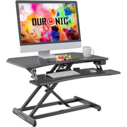 Duronic DM05D22 Electric Sit-Stand Workstation, 85x51cm Desk Platform, Height Adjustable Desktop 15-50cm, Ergonomic Desktop Table Converter (black)