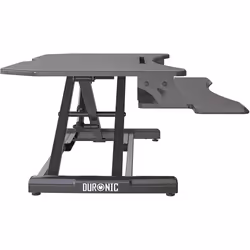 Duronic DM05D22 Electric Sit-Stand Workstation, 85x51cm Desk Platform, Height Adjustable Desktop 15-50cm, Ergonomic Desktop Table Converter (black)