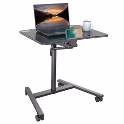 Duronic WPS37 Projector Stand/Sit-Stand Desk, Multi-Use Video Projector Floor Table on Wheels, Ergonomic Desk, Adjustable Hei ...