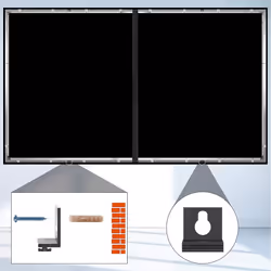 Duronic FFPS150/169 150" Freestanding Projector Screen, 150 Inch Wall Mountable HD Screen, 16:9 Ratio, White +1 Gain Factor (332x186cm/130x74in)