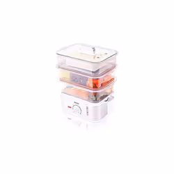 Duronic FS87 Food Steamer, 3 Tier Cooker for Rice/Vegetables/Meat/Fish, 10.6 Litre, Cook Healthy Meals for The Whole Family, 870W, Timer Function
