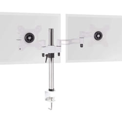 Duronic DM352 /WE Dual Monitor Stand for Two 13-27â PC Screens Up to 8KG, VESA, Ergonomic Arm with Adjustable Height/Tilt/Swivel/Rotation (White)