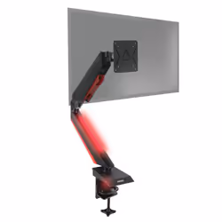 Duronic DMGM5X1 Single Monitor Stand for One 15-32â PC Screen, VESA, LED Gamer Full Motion Gas Arm, Adjustable Height/Tilt/ ...