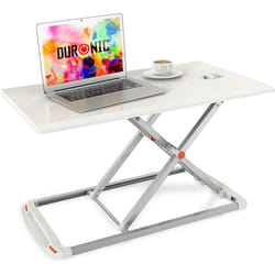 Duronic DM05D11 /WE Sit-Stand Workstation, 74x43cm Desk Platform, Height Adjustable Desktop 5-40cm, Ergonomic Desktop Table Converter (white)