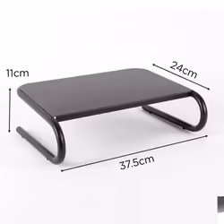 Duronic DM071 Monitor Stand Riser 37x24cm, Laptop and Screen Platform for TV or PC Screen, Ergonomic Desk Shelf, 10kg Capacity (black)