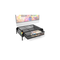 Duronic Monitor Stand Riser with Drawer DM072 | Laptop and Screen Platform for Desktop | Metal Support for PC Computer Monitor | Ergonomic Office