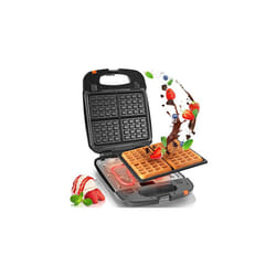 Duronic Waffle Maker WM60 | Deep Fill 4 Waffle Iron with DETACHABLE PLATES | 1200W | Non-Stick for Easy Cleaning | Automatic Temperature Control