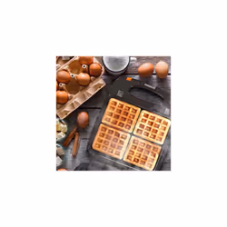 Duronic Waffle Maker WM60 | Deep Fill 4 Waffle Iron with DETACHABLE PLATES | 1200W | Non-Stick for Easy Cleaning | Automatic Temperature Control