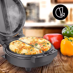 Duronic OM60 Omelette Maker, 2x Egg Cooker, Non-Stick Deep-Fill Removable Cooking Plates, 600W, Make Quick & Easy Omelettes for Breakfast/Lunch/Dinner