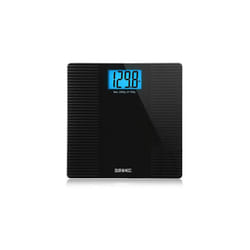 Duronic Digital Bathroom Body Scales BS203 | Measures Body Weight in Kilograms, Pounds and Stones | Black Non-Slip Design | Step-On Activation |