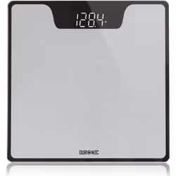 Duronic BS303 Digital Bathroom Body Scales, SILVER/BLACK, 180kg Capacity, Step-On Activation, Precision Sensors, Measures Wei ...