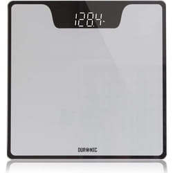 Duronic BS303 Digital Bathroom Body Scales, SILVER/BLACK, 180kg Capacity, Step-On Activation, Precision Sensors, Measures Weight in Kilograms/Pounds