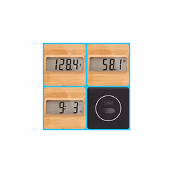Duronic Digital Bathroom Body Scales BS503 | Measures Body Weight in Kilograms, Pounds and Stones | Lightweight Eco-Friendly Bamboo Design | Step