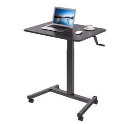 Duronic WPS47 Sit-Stand Desk, Portable Desk for Laptop, 80x50cm Platform, Projector Table on Wheels, Adjustable Height by Han ...