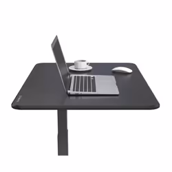 Duronic WPS47 Sit-Stand Desk, Portable Desk for Laptop, 80x50cm Platform, Projector Table on Wheels, Adjustable Height by Handle, 30kg Capacity