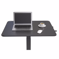 Duronic WPS47 Sit-Stand Desk, Portable Desk for Laptop, 80x50cm Platform, Projector Table on Wheels, Adjustable Height by Handle, 30kg Capacity
