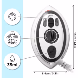 Duronic Si3 Mini Steam Iron, Small Compact Travel Steamer, Ideal Quilting Iron, Dual Voltage 400W, 35ml Capacity, Includes Jug Bag & Heatproof Mat