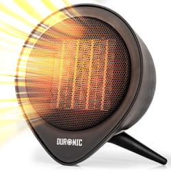 Duronic FH15K Electric Fan Heater with Ceramic Elements, 1.5kW Power, Timer Function up to 15 Hours, 2 Heat Settings, For Floor or Desk (black)