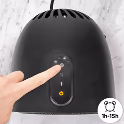 Duronic FH15K Electric Fan Heater with Ceramic Elements, 1.5kW Power, Timer Function up to 15 Hours, 2 Heat Settings, For Floor or Desk (black)