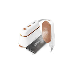 Duronic 2-in-1 Vertical Steam Iron HS90 | 2 Steam Settings | Folding/Rotating Handle Converts Iron into Handheld Steamer | White/Rose Gold | 1200W | 9