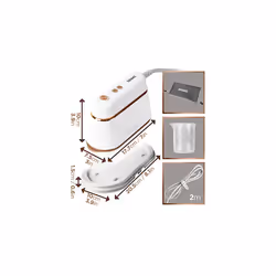 Duronic 2-in-1 Vertical Steam Iron HS90 | 2 Steam Settings | Folding/Rotating Handle Converts Iron into Handheld Steamer | White/Rose Gold | 1200W | 9
